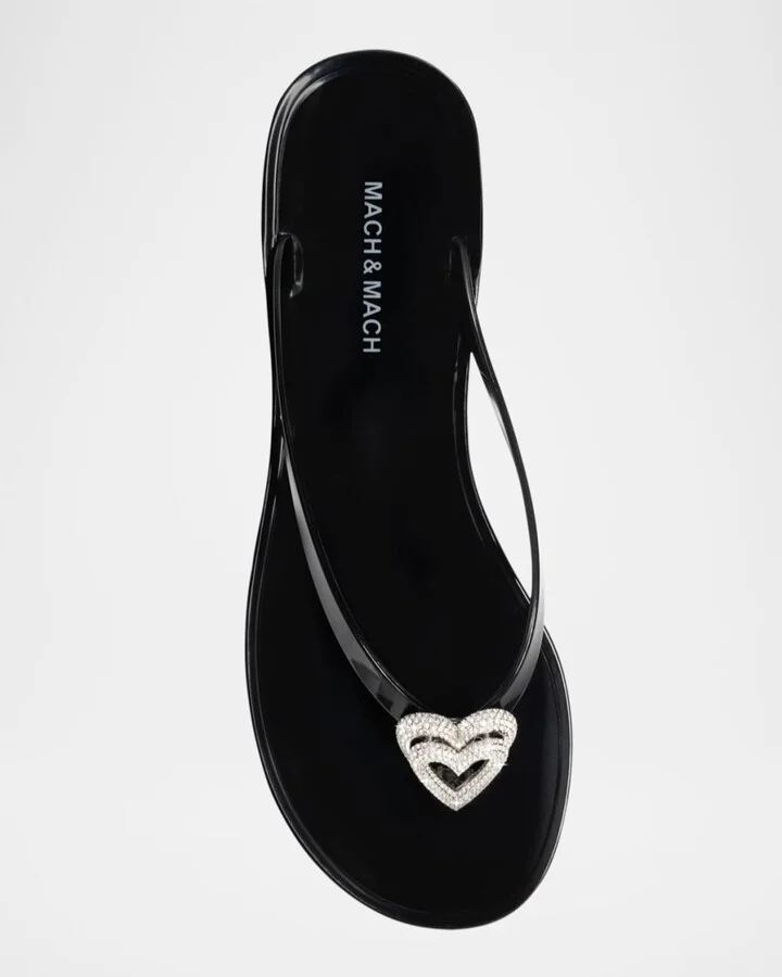 Double Heart Rubber Thong Sandals - Image 2