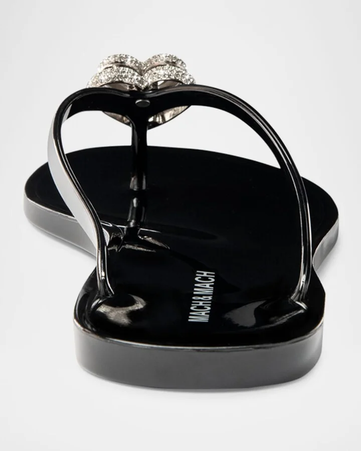 Double Heart Rubber Thong Sandals - Image 3