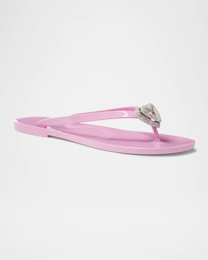 Double Heart Rubber Thong Sandals - Image 2