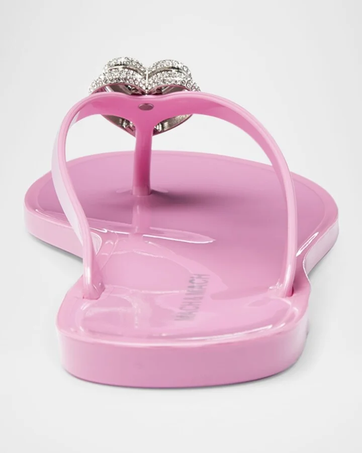Double Heart Rubber Thong Sandals - Image 3