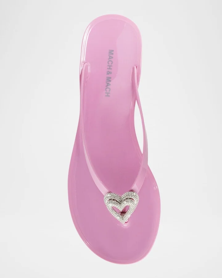 Double Heart Rubber Thong Sandals - Image 4
