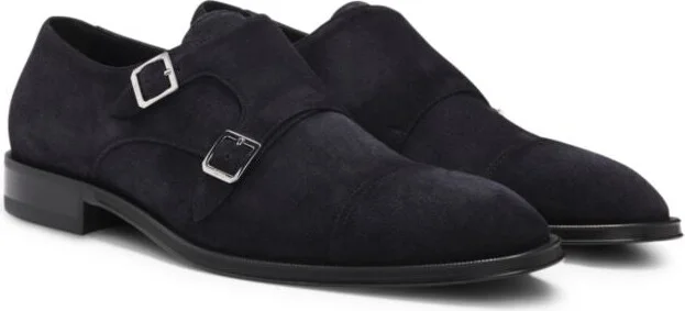 Double monk shoes in suede