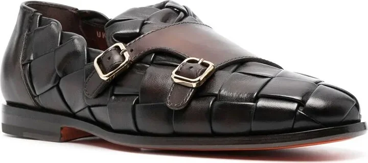 Double-Monk Strap Woven Shoes - Image 2