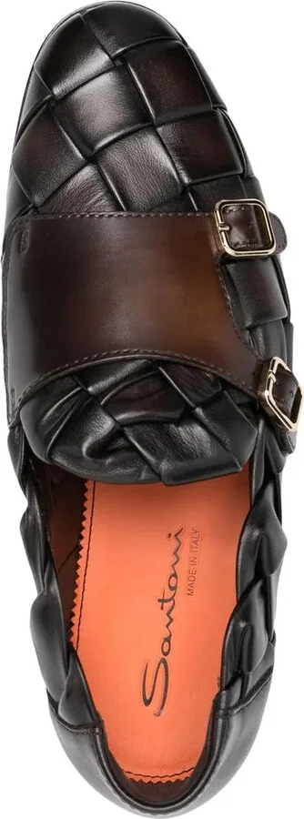 Double-Monk Strap Woven Shoes - Image 4