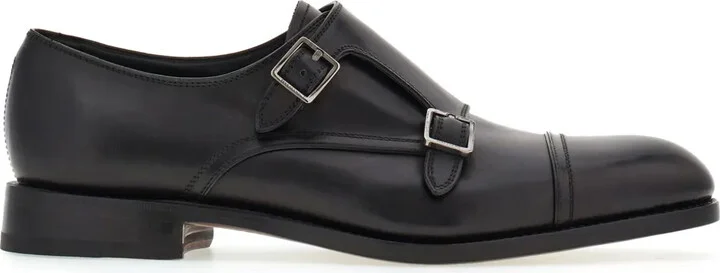 Double-monkstrap leather monk shoes