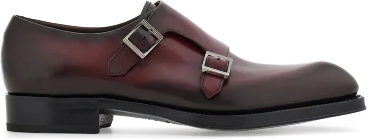 Double-monkstrap leather monk shoes