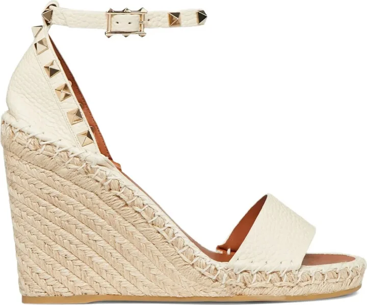Double Rockstud 95mm wedge sandals