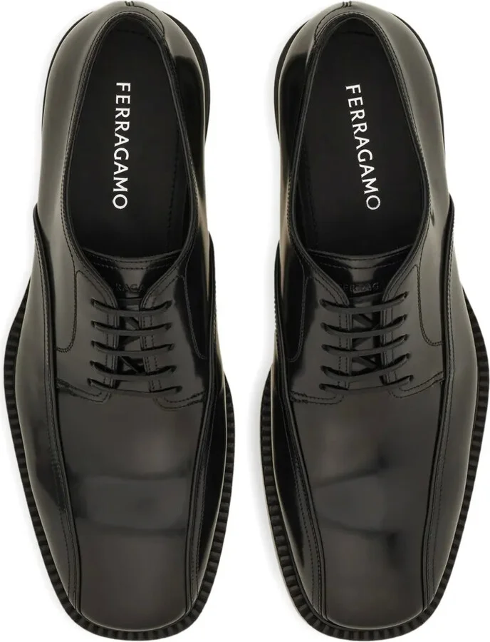 Double-Stitched Leather Derby Shoes - Image 3