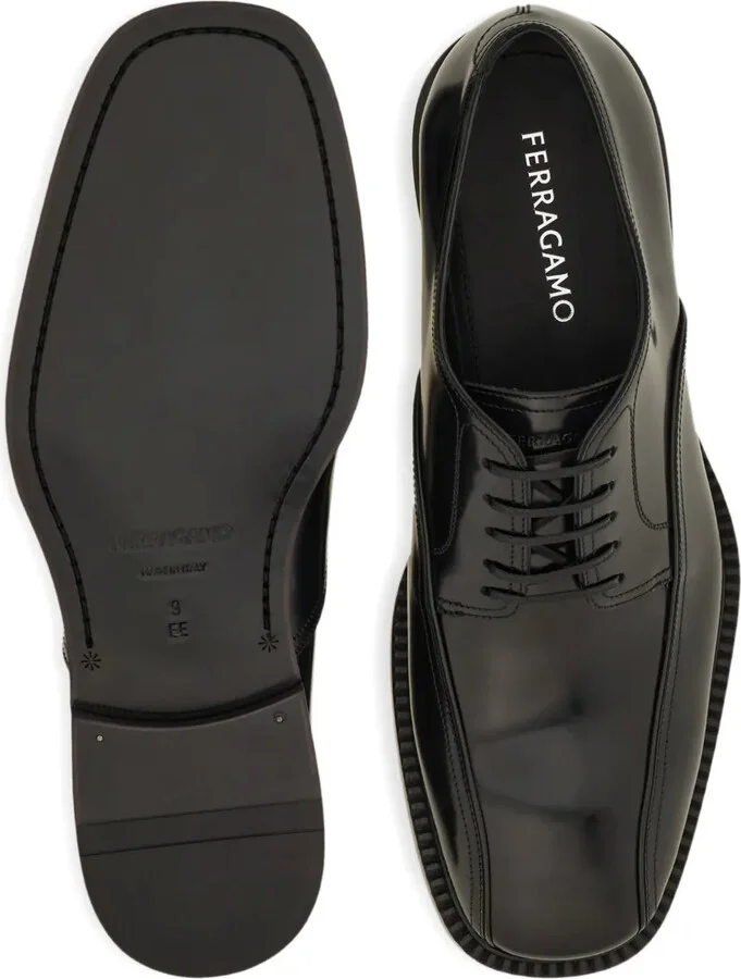Double-Stitched Leather Derby Shoes - Image 4