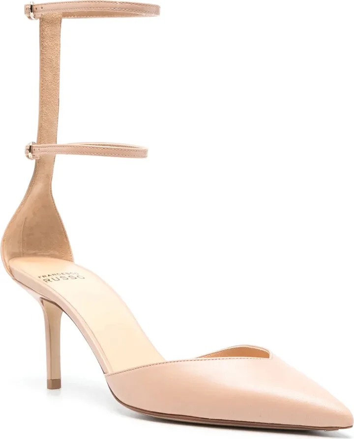 Double-Strap 75mm Leather Pumps - Image 2