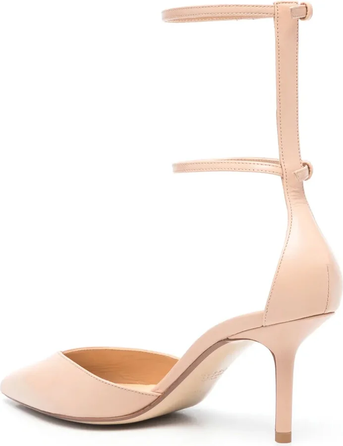 Double-Strap 75mm Leather Pumps - Image 3
