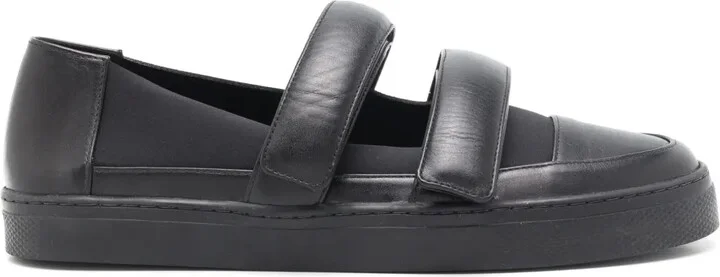 Double-Strap Faux-Leather Sneakers