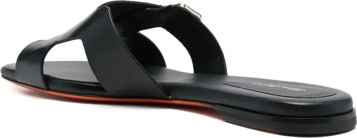 Double-Strap Flat Leather Sandals - Image 3