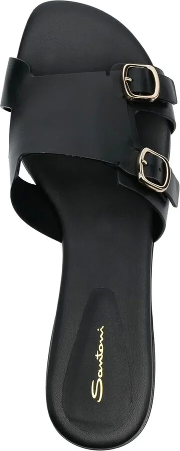 Double-Strap Flat Leather Sandals - Image 4