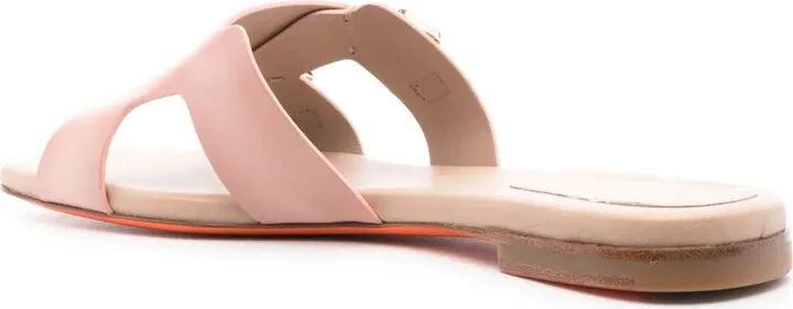 Double-Strap Flat Leather Sandals - Image 3