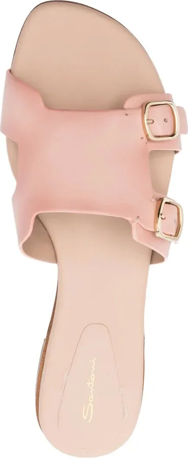 Double-Strap Flat Leather Sandals - Image 4
