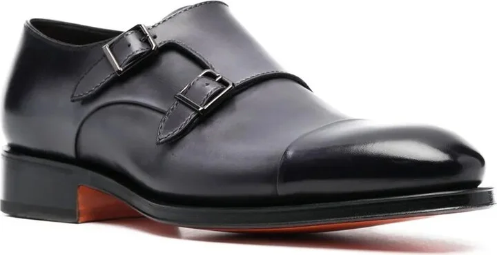 Double Strap Leather Monk Shoes - Image 2