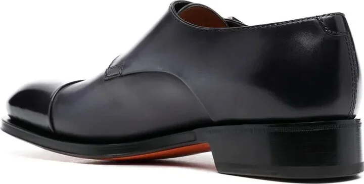 Double Strap Leather Monk Shoes - Image 3