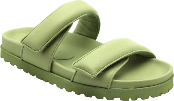 Double Strap Sandal In Acid Green