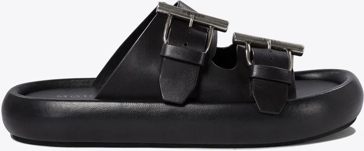 Double-Strap Sandals in Leather