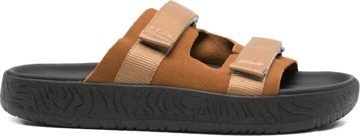 Double-Strap Suede Sandals