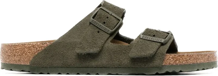 Double-Strap Suede Sandals