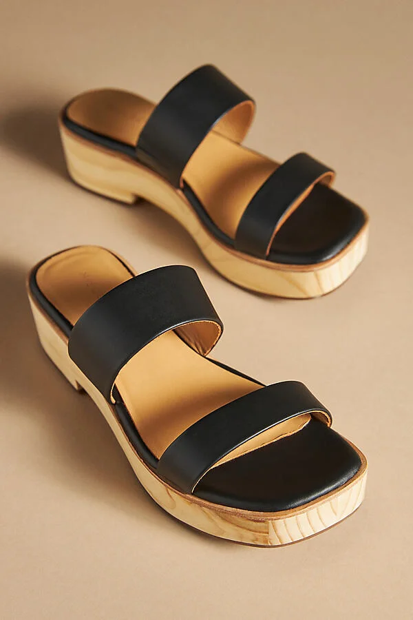 Double-Strap Wood-Bottom Heels - Image 2
