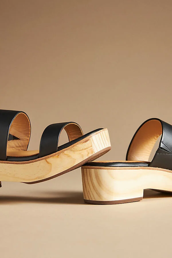 Double-Strap Wood-Bottom Heels - Image 3