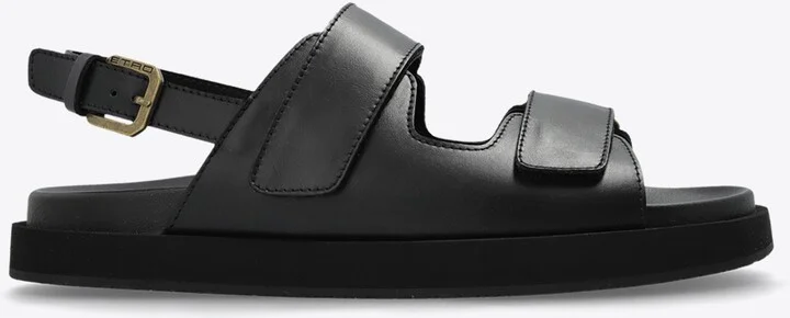 Double Straps Leather Sandals
