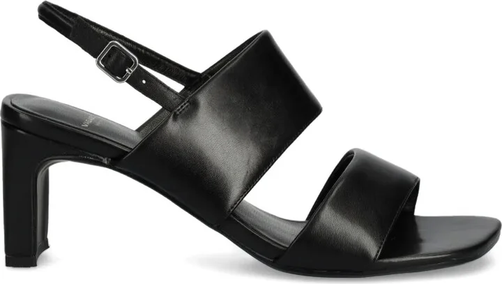 Double-Stripe Slingback Leather Sandals