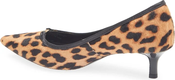 Double T Buckle Genuine Calf Hair Kitten Heel Pump - Image 2