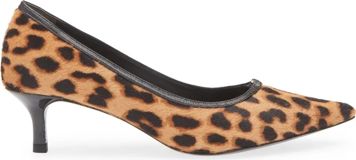 Double T Buckle Genuine Calf Hair Kitten Heel Pump - Image 3