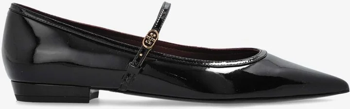 Double T Buckle Mary Jane Pointed-Toe Flats