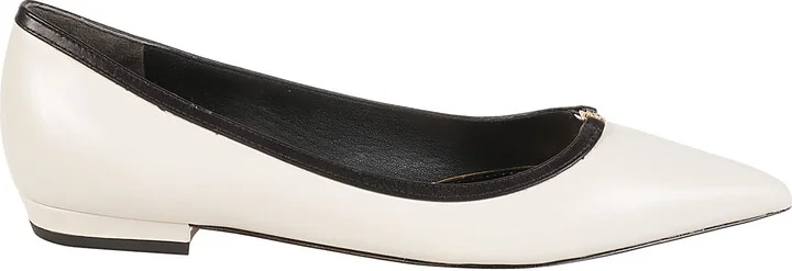 Double T Buckle Pointed Toe Ballerinas