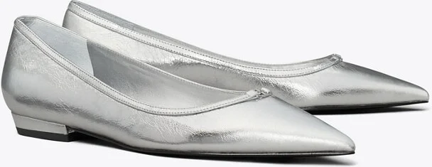 Double T Buckle Pointed-Toe Flat