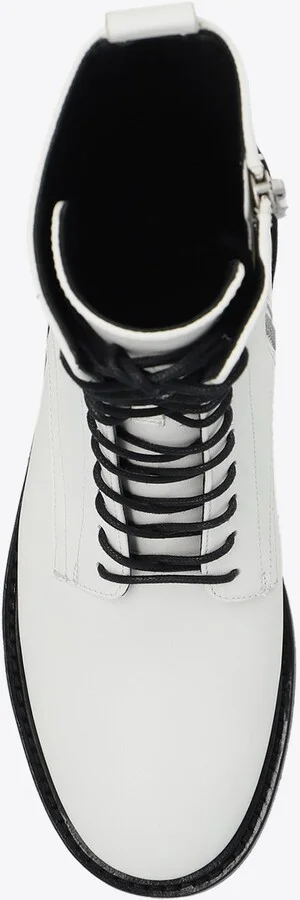 Double T Calf Leather Combat Boots - Image 3