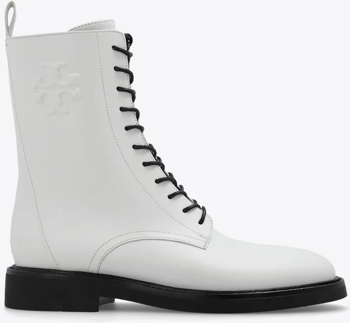Double T Calf Leather Combat Boots