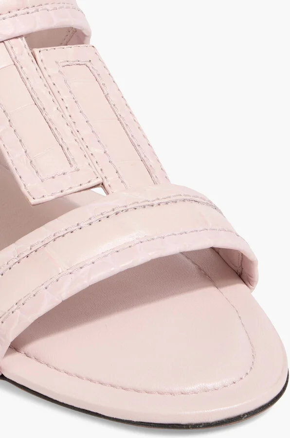 Double T croc-effect leather sandals - Image 4
