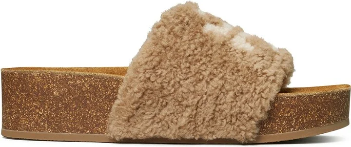 Double T Genuine Shearling Platform Slide Sandal - Image 2
