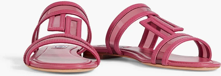 Double T leather and PVC sandals - Image 2