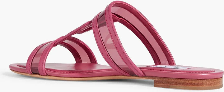 Double T leather and PVC sandals - Image 3