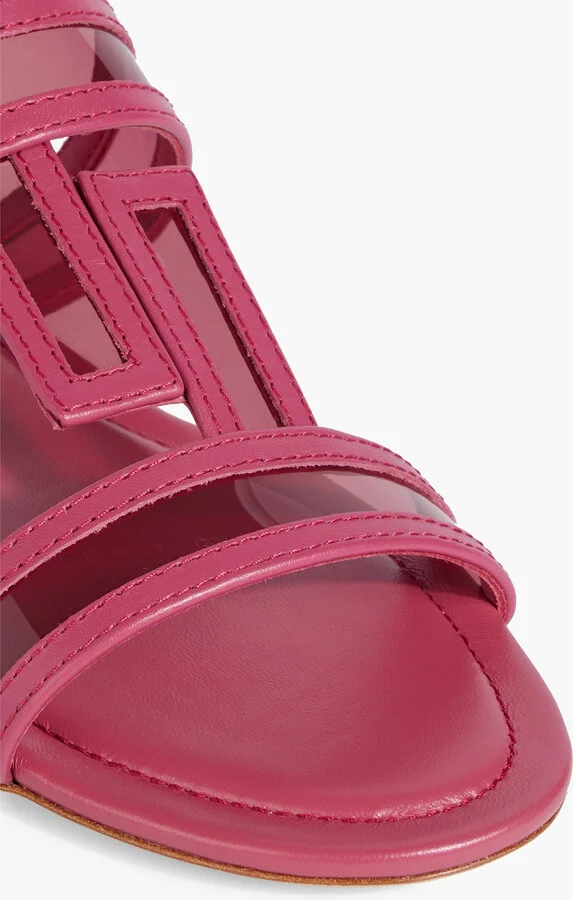 Double T leather and PVC sandals - Image 4