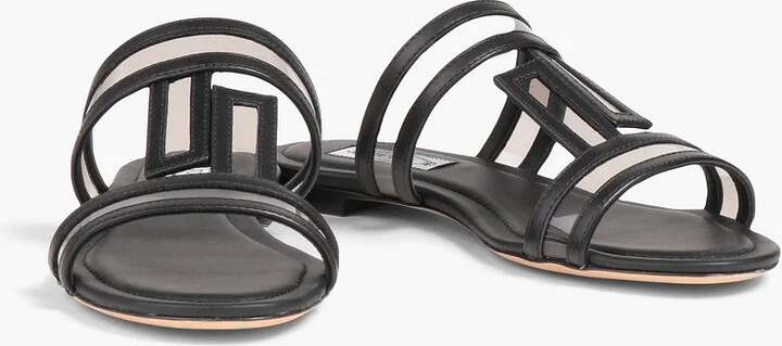 Double T leather and PVC sandals - Image 2