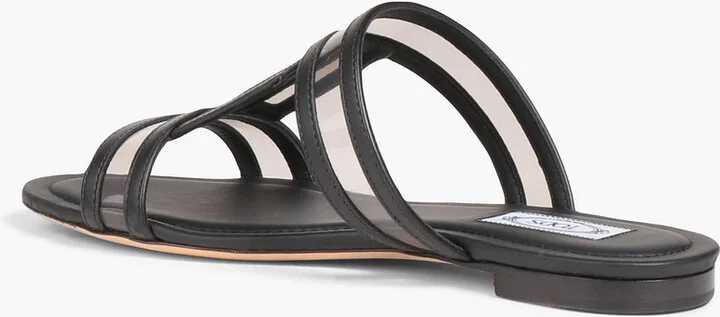 Double T leather and PVC sandals - Image 3