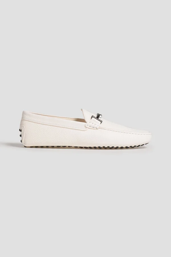 Double T leather driving shoes