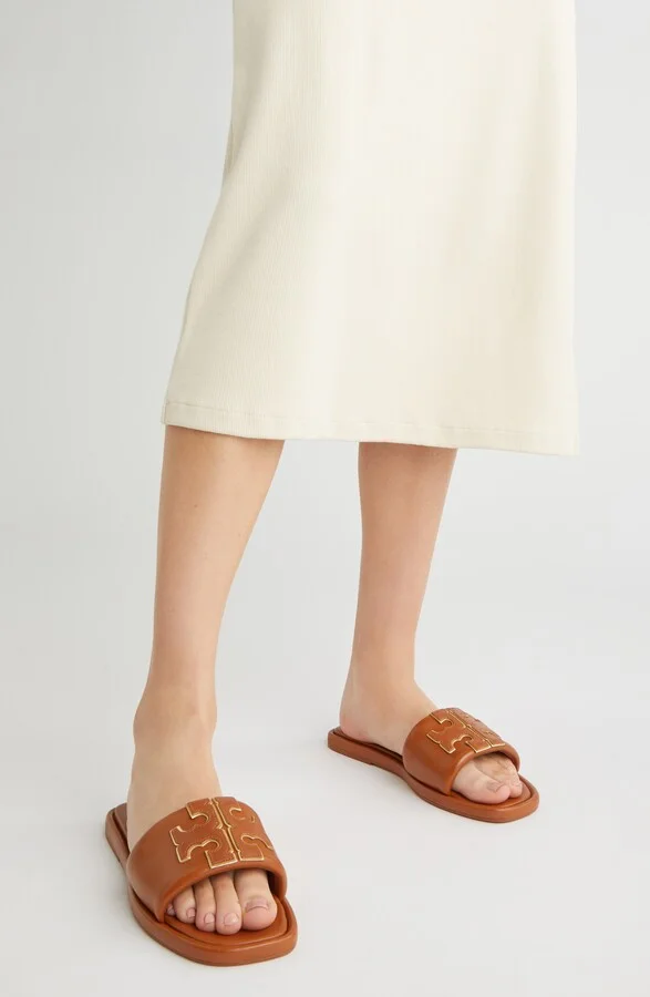 Double-T Leather Sport Slide Sandal - Image 9
