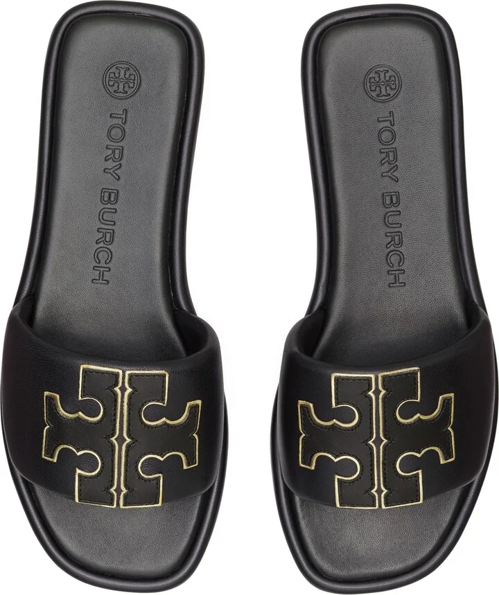 Double-T Leather Sport Slide Sandal