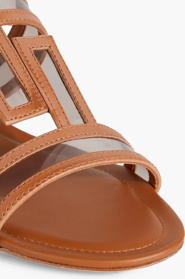 Double T leather-trimmed PVC sandals - Image 4