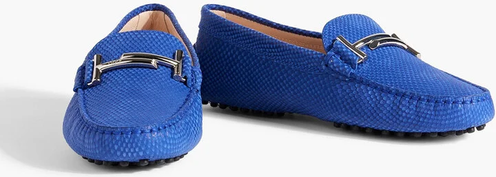 Double T snake-effect suede loafers - Image 2
