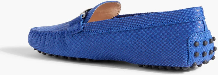 Double T snake-effect suede loafers - Image 3